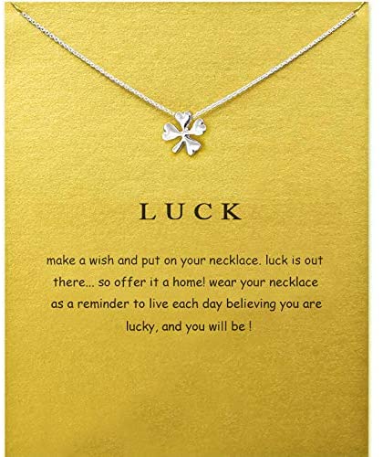 Message Card Compass Pendant Necklace Friendship Starfish Good Luck Elephant Pendant Chain Necklace with Gift Card