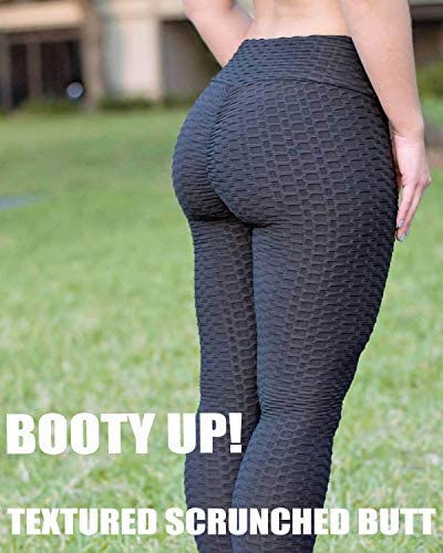Womens High Waisted Yoga Pants Tummy Control Scrunched Booty Leggings Workout Running Butt Lift Textured Tights