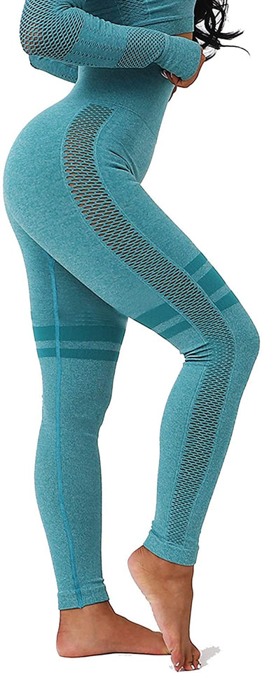 Womens High Waist Yoga Leggings Seamless Fitness Sports Gym Pants Shark Trousers