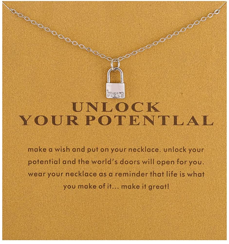 Message Card Compass Pendant Necklace Friendship Starfish Good Luck Elephant Pendant Chain Necklace with Gift Card
