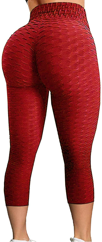 Womens High Waisted Yoga Pants Tummy Control Scrunched Booty Leggings Workout Running Butt Lift Textured Tights