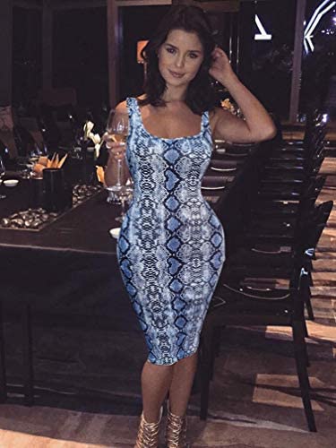 Women's Sexy Bodycon Tank Dress Sleeveless Basic Midi Club Dresses