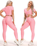 Womens High Waisted Yoga Pants Tummy Control Scrunched Booty Leggings Workout Running Butt Lift Textured Tights