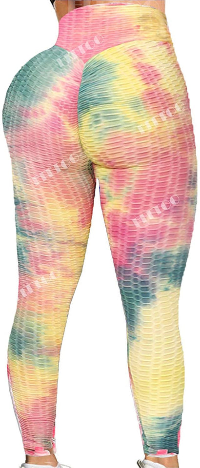 Womens High Waisted Yoga Pants Tummy Control Scrunched Booty Leggings Workout Running Butt Lift Textured Tights