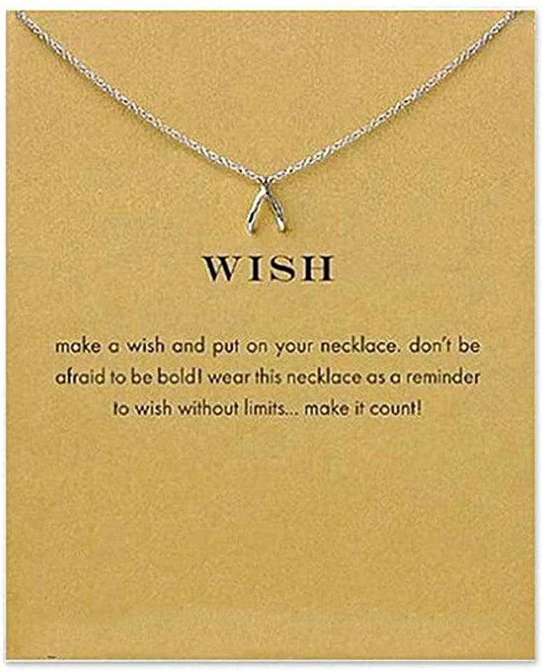 Message Card Compass Pendant Necklace Friendship Starfish Good Luck Elephant Pendant Chain Necklace with Gift Card