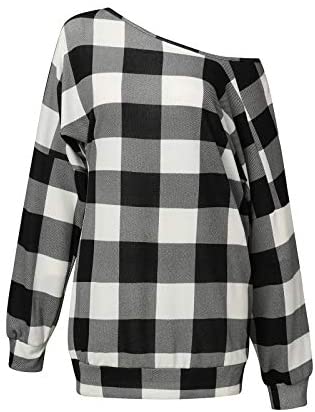 Womens Off The Shoulder Tops Baggy Shirt Long Sleeve Blouse Oversized Sweater Jumper Pullover