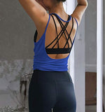 Womens Summer Workout Tops Sexy Backless Yoga Shirts Open Back Activewear Running Sports Gym Quick Dry Tank Tops