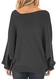 Womens Off The Shoulder Tops Baggy Shirt Long Sleeve Blouse Oversized Sweater Jumper Pullover