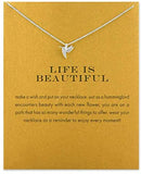 Message Card Compass Pendant Necklace Friendship Starfish Good Luck Elephant Pendant Chain Necklace with Gift Card