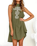 Women clothes Womens Sexy Sleeveless Dresses,Summer Casual Loose Cotton Linen Beach Holiday Party Irregular Dress