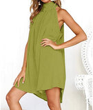 Women clothes Womens Sexy Sleeveless Dresses,Summer Casual Loose Cotton Linen Beach Holiday Party Irregular Dress