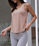 Womens Summer Workout Tops Sexy Backless Yoga Shirts Open Back Activewear Running Sports Gym Quick Dry Tank Tops