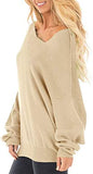 Womens Off The Shoulder Tops Baggy Shirt Long Sleeve Blouse Oversized Sweater Jumper Pullover