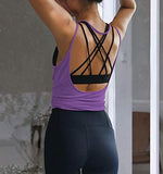 Womens Summer Workout Tops Sexy Backless Yoga Shirts Open Back Activewear Running Sports Gym Quick Dry Tank Tops