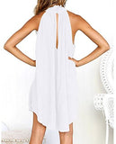 Women clothes Womens Sexy Sleeveless Dresses,Summer Casual Loose Cotton Linen Beach Holiday Party Irregular Dress