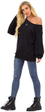 Womens Off The Shoulder Tops Baggy Shirt Long Sleeve Blouse Oversized Sweater Jumper Pullover