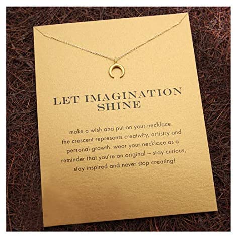 Message Card Compass Pendant Necklace Friendship Starfish Good Luck Elephant Pendant Chain Necklace with Gift Card