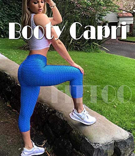 Womens High Waisted Yoga Pants Tummy Control Scrunched Booty Leggings Workout Running Butt Lift Textured Tights