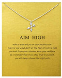 Message Card Compass Pendant Necklace Friendship Starfish Good Luck Elephant Pendant Chain Necklace with Gift Card