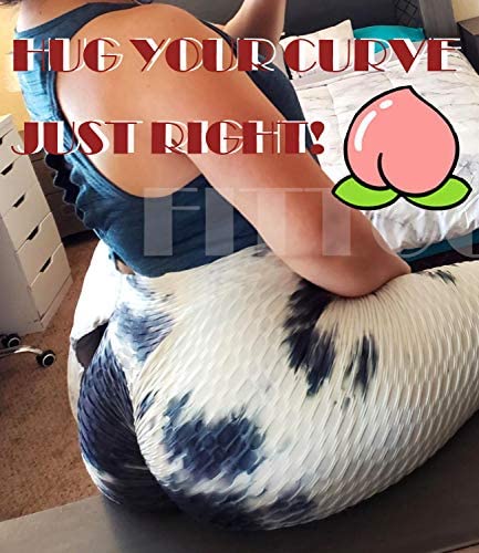 Womens High Waisted Yoga Pants Tummy Control Scrunched Booty Leggings Workout Running Butt Lift Textured Tights