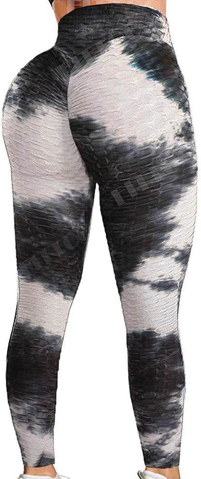 Womens High Waisted Yoga Pants Tummy Control Scrunched Booty Leggings Workout Running Butt Lift Textured Tights