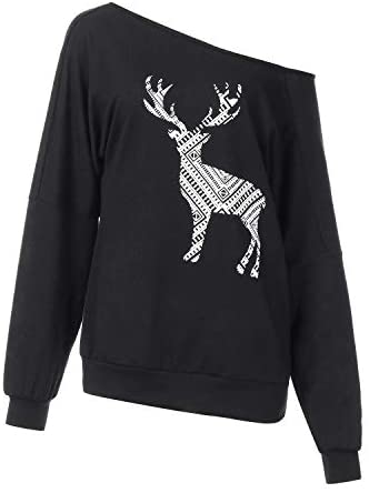 Womens Off The Shoulder Tops Baggy Shirt Long Sleeve Blouse Oversized Sweater Jumper Pullover