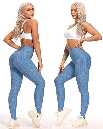 Womens High Waisted Yoga Pants Tummy Control Scrunched Booty Leggings Workout Running Butt Lift Textured Tights