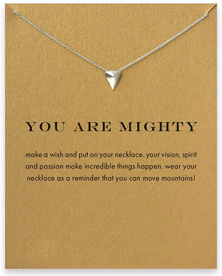 Message Card Compass Pendant Necklace Friendship Starfish Good Luck Elephant Pendant Chain Necklace with Gift Card