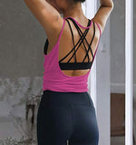 Womens Summer Workout Tops Sexy Backless Yoga Shirts Open Back Activewear Running Sports Gym Quick Dry Tank Tops