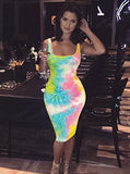 Women's Sexy Bodycon Tank Dress Sleeveless Basic Midi Club Dresses