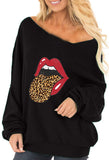 Womens Off The Shoulder Tops Baggy Shirt Long Sleeve Blouse Oversized Sweater Jumper Pullover