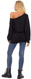 Womens Off The Shoulder Tops Baggy Shirt Long Sleeve Blouse Oversized Sweater Jumper Pullover