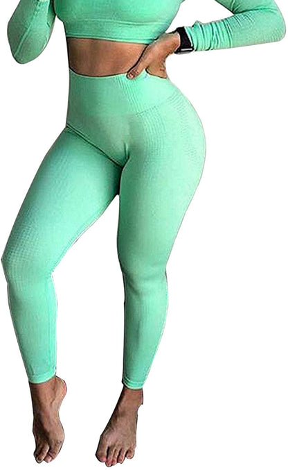 Womens High Waist Yoga Leggings Seamless Fitness Sports Gym Pants Shark Trousers