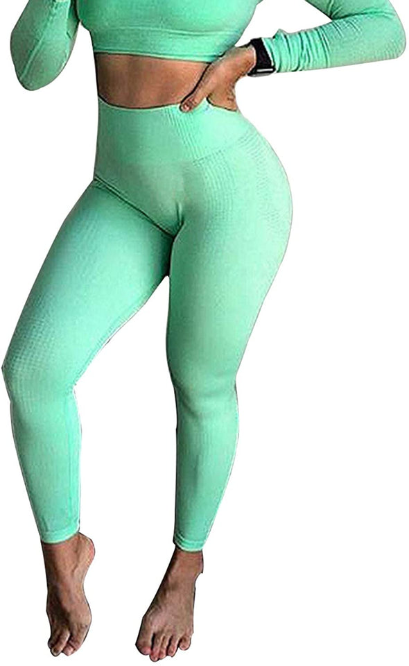 Womens High Waist Yoga Leggings Seamless Fitness Sports Gym Pants Shark Trousers