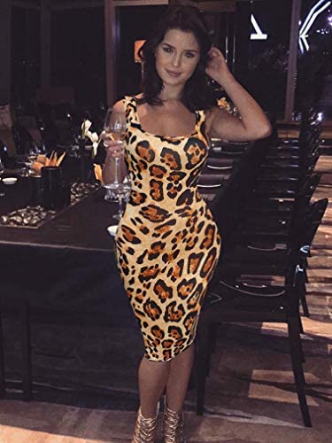 Women's Sexy Bodycon Tank Dress Sleeveless Basic Midi Club Dresses