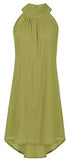 Women clothes Womens Sexy Sleeveless Dresses,Summer Casual Loose Cotton Linen Beach Holiday Party Irregular Dress