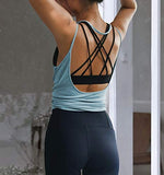 Womens Summer Workout Tops Sexy Backless Yoga Shirts Open Back Activewear Running Sports Gym Quick Dry Tank Tops
