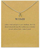 Message Card Compass Pendant Necklace Friendship Starfish Good Luck Elephant Pendant Chain Necklace with Gift Card