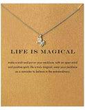Message Card Compass Pendant Necklace Friendship Starfish Good Luck Elephant Pendant Chain Necklace with Gift Card