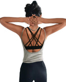 Womens Summer Workout Tops Sexy Backless Yoga Shirts Open Back Activewear Running Sports Gym Quick Dry Tank Tops