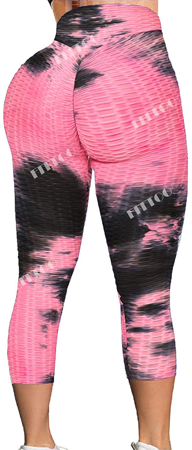 Womens High Waisted Yoga Pants Tummy Control Scrunched Booty Leggings Workout Running Butt Lift Textured Tights