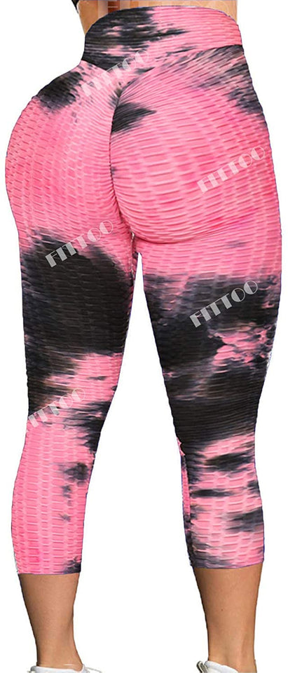 Womens High Waisted Yoga Pants Tummy Control Scrunched Booty Leggings Workout Running Butt Lift Textured Tights