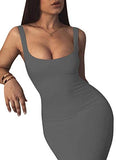 Women's Sexy Bodycon Tank Dress Sleeveless Basic Midi Club Dresses