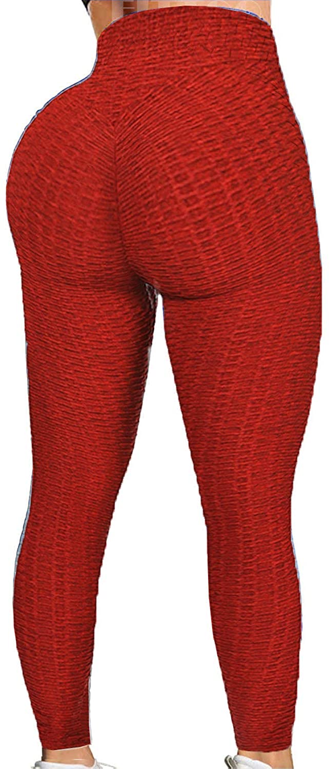 Womens High Waisted Yoga Pants Tummy Control Scrunched Booty Leggings Workout Running Butt Lift Textured Tights