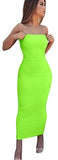 Women's Basic Sleeveless Tube Top Sexy Strapless Bodycon Midi Club Dress