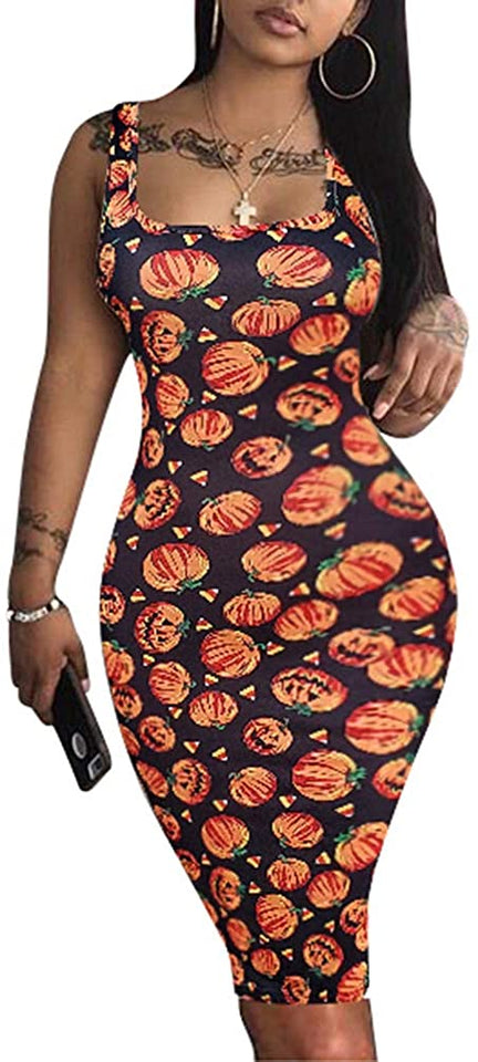 Women's Sexy Bodycon Tank Dress Sleeveless Basic Midi Club Dresses