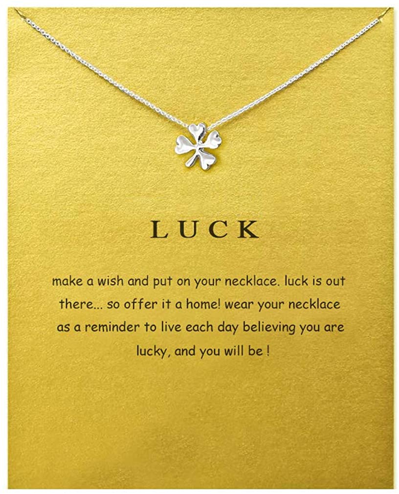 Message Card Compass Pendant Necklace Friendship Starfish Good Luck Elephant Pendant Chain Necklace with Gift Card