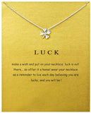 Message Card Compass Pendant Necklace Friendship Starfish Good Luck Elephant Pendant Chain Necklace with Gift Card