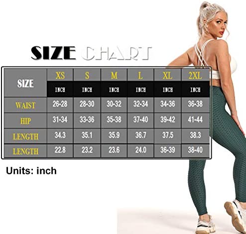 Womens High Waisted Yoga Pants Tummy Control Scrunched Booty Leggings Workout Running Butt Lift Textured Tights