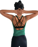 Womens Summer Workout Tops Sexy Backless Yoga Shirts Open Back Activewear Running Sports Gym Quick Dry Tank Tops